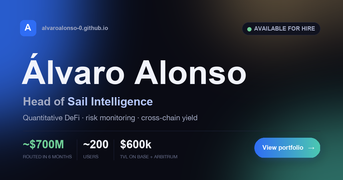 Álvaro Alonso — Head of Sail Intelligence · Quant DeFi
